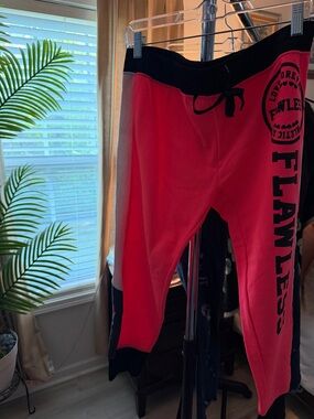 Thrill Red and Black Kids Sweatpants with Side Logo